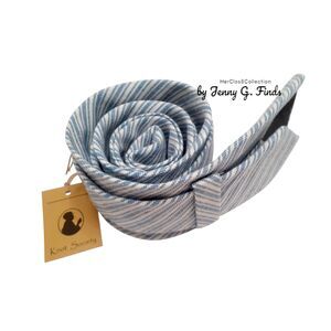 Knot Society 100% Cotton Cardisco Light Blue White Classic Mens Tie NWT